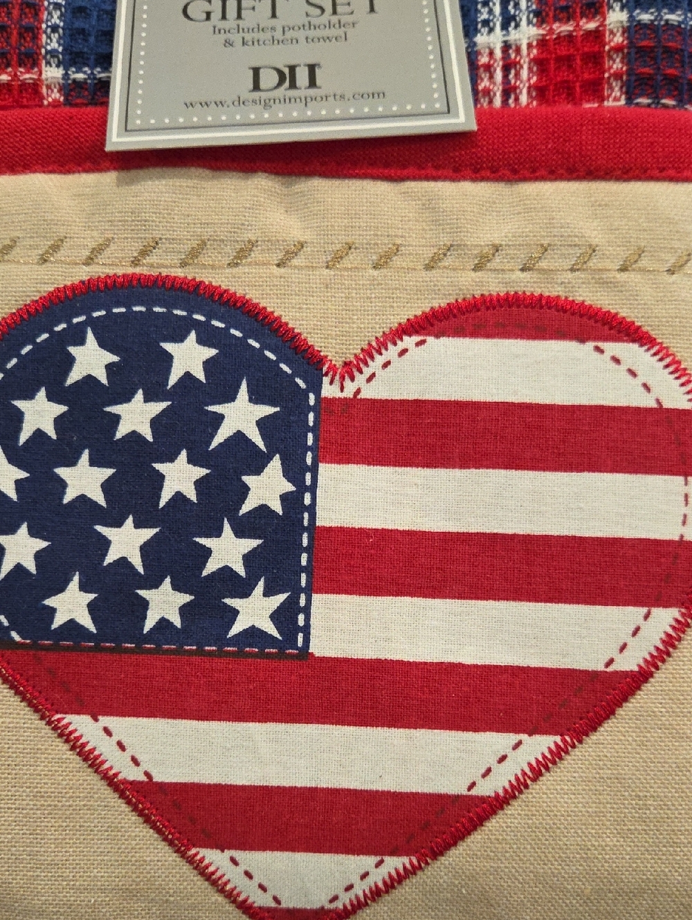 July 4th Set Of 2 Picnic Party Gift Dishcloth Potholder. - Picture 3 of 6